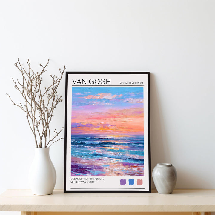 Vincent van Gogh Ocean Waves Poster Impressionist Seascape Print Coastal Art Turbulent Sea Painting for Classic Home Decor