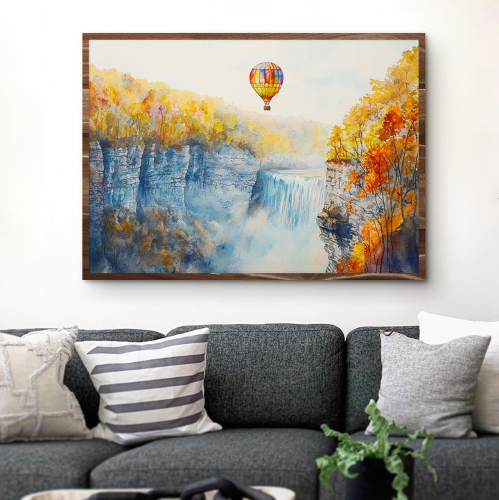 Letchworth State Park New York Watercolor Poster Letchworth Travel Print Nature Landscape Painting Wall Art USA Souvenir