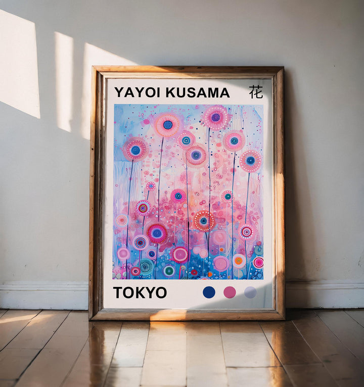 Yayoi Kusama Flower Poster Modern Pop Art Print Japanese Abstract Floral Design Polka Dot Botanical Artwork for Contemporary Home Decor