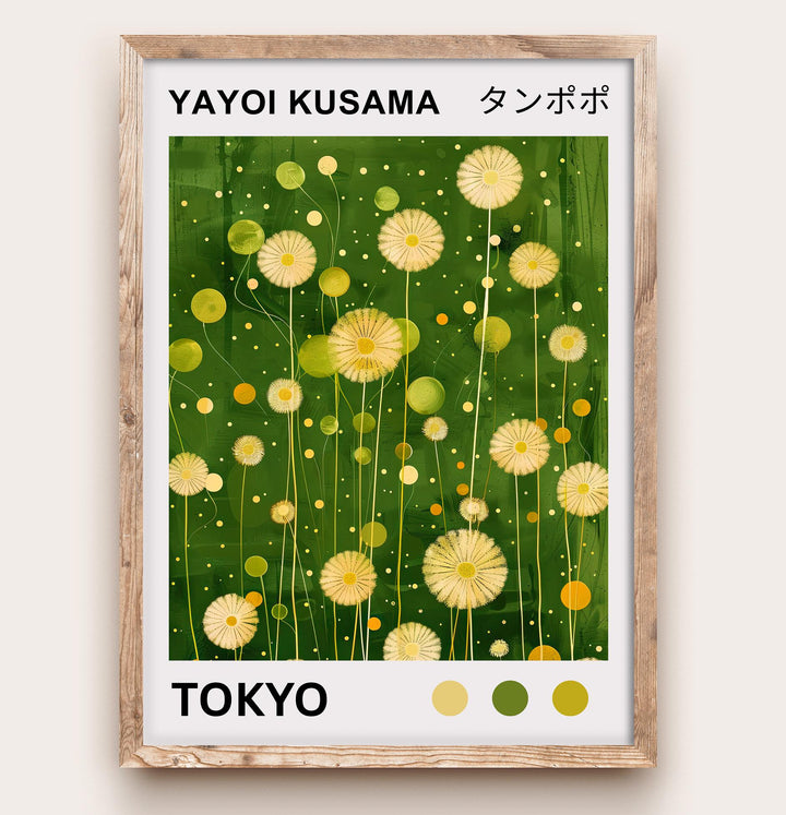 Yayoi Kusama Dandelion Poster Modern Pop Art Print Japanese Abstract Floral Design Polka Dot Nature Artwork for Contemporary Home Decor