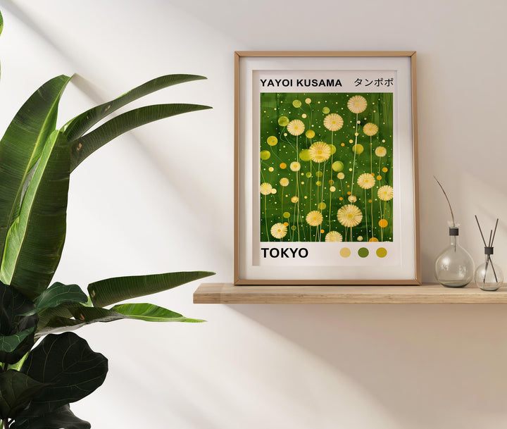 Yayoi Kusama Dandelion Poster Modern Pop Art Print Japanese Abstract Floral Design Polka Dot Nature Artwork for Contemporary Home Decor