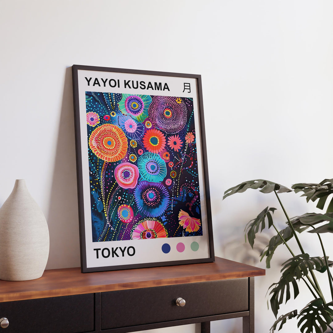 Yayoi Kusama Petals Poster Modern Pop Art Print Japanese Abstract Floral Design Polka Dot Botanical Artwork for Contemporary Home Decor