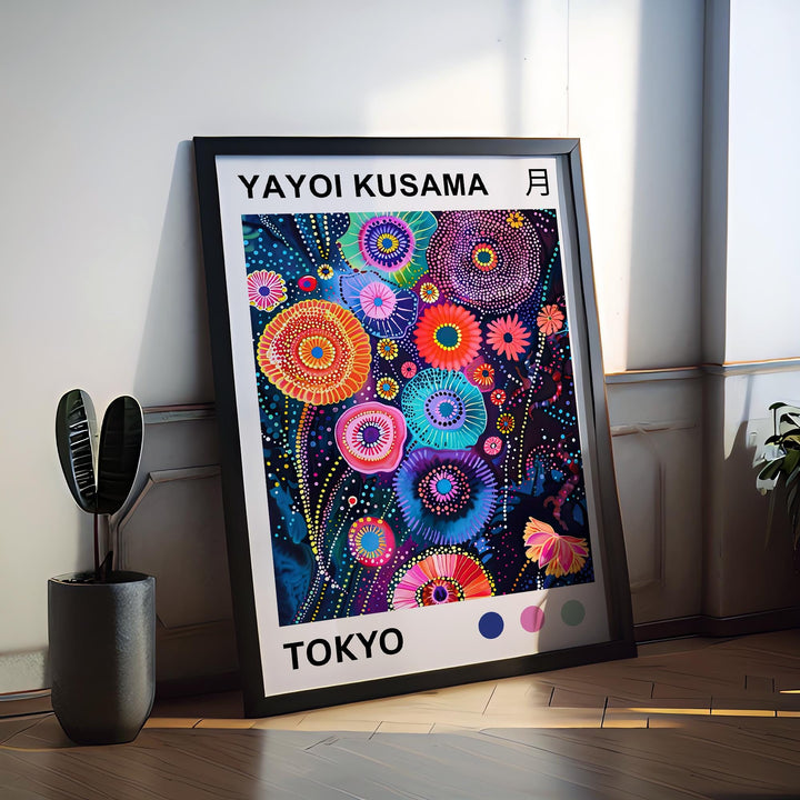 Yayoi Kusama Petals Poster Modern Pop Art Print Japanese Abstract Floral Design Polka Dot Botanical Artwork for Contemporary Home Decor