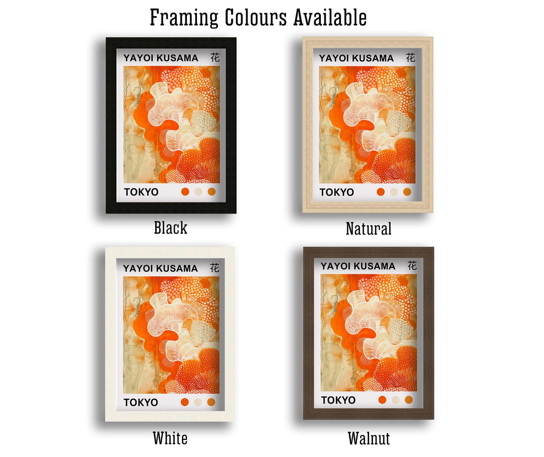 Yayoi Kusama Coral Poster Modern Pop Art Print Japanese Abstract Ocean Design Polka Dot Marine Artwork for Contemporary Coastal Decor
