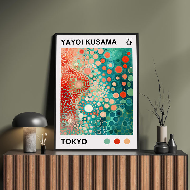 Yayoi Kusama Polka Garden Poster Modern Pop Art Print Japanese Abstract Floral Design Colorful Botanical Artwork for Contemporary Decor