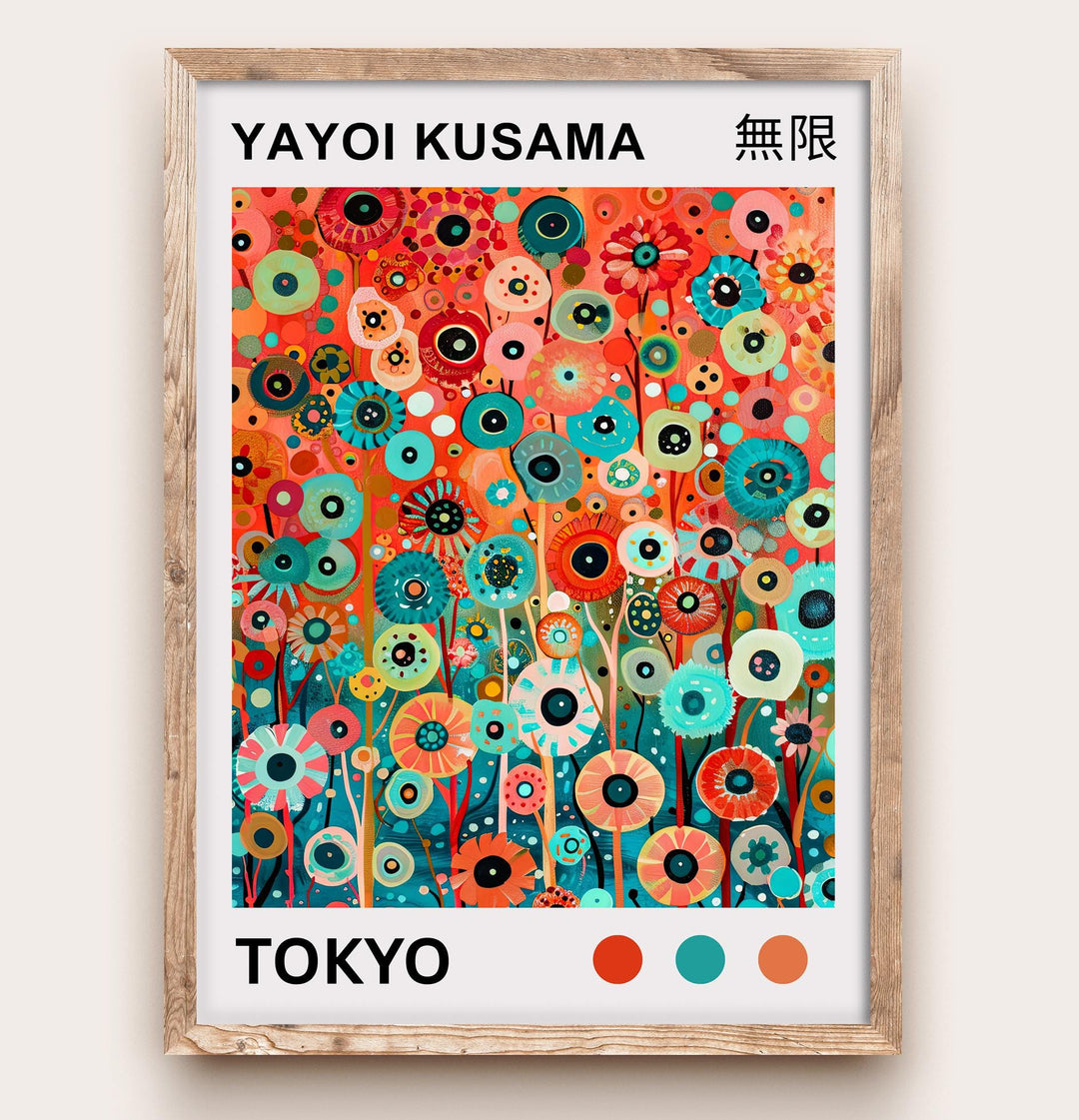 Yayoi Kusama Flower Petals Poster Modern Pop Art Print Japanese Abstract Floral Design Polka Dot Botanical Artwork for Contemporary Decor