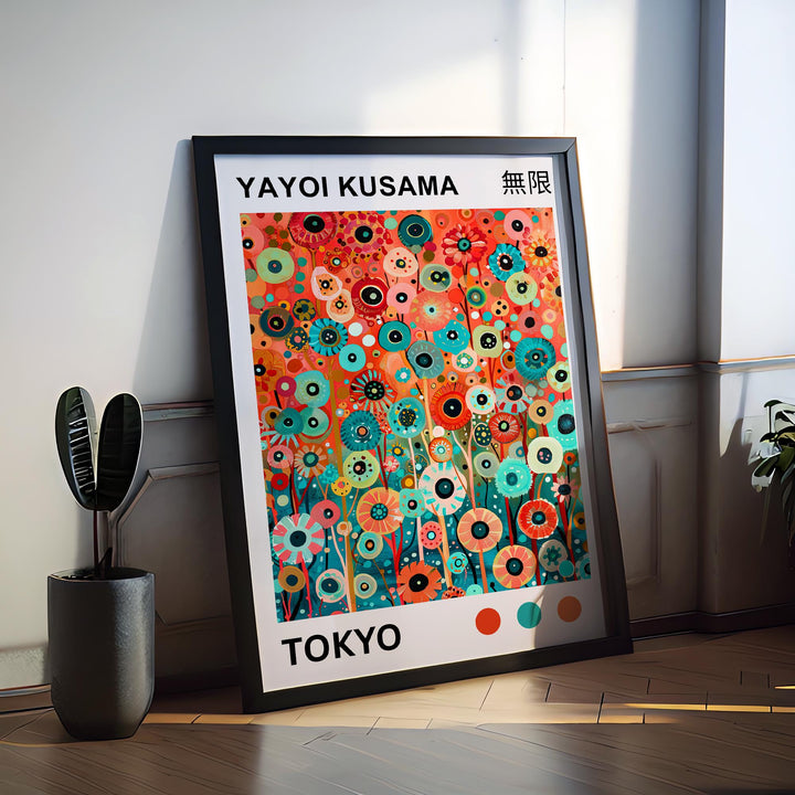 Yayoi Kusama Flower Petals Poster Modern Pop Art Print Japanese Abstract Floral Design Polka Dot Botanical Artwork for Contemporary Decor