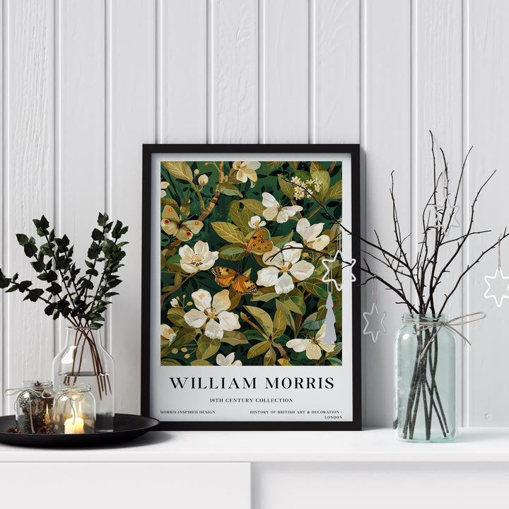 William Morris Butterfly Poster Vintage Insect Wall Art Classic Botanical Print Elegant Nature Decor Timeless Garden Artwork for Home