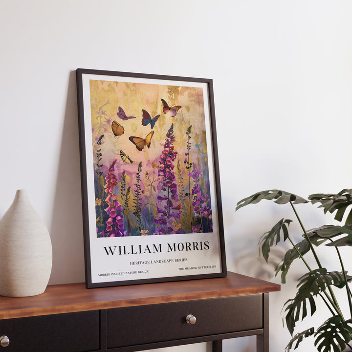 William Morris Meadow Butterflies Poster Vintage Botanical Wall Art Classic Nature Print Elegant Floral Decor Timeless Artwork for Home