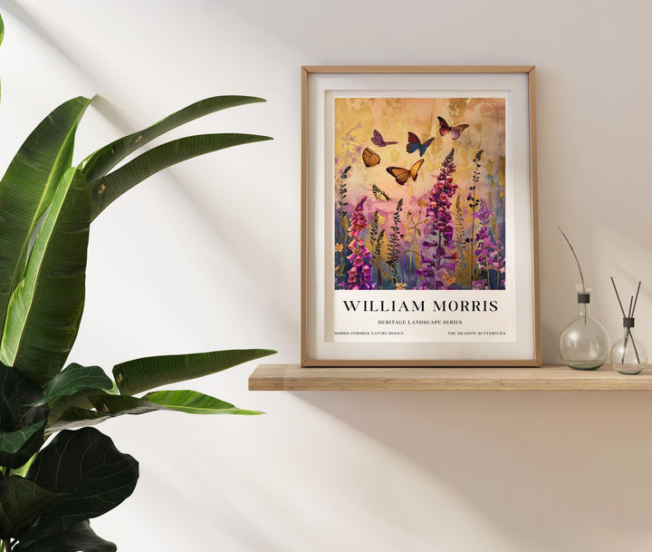 William Morris Meadow Butterflies Poster Vintage Botanical Wall Art Classic Nature Print Elegant Floral Decor Timeless Artwork for Home