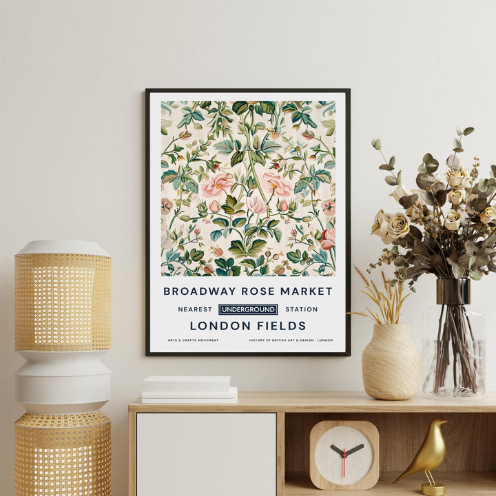 William Morris Broadway Rose Market Poster Vintage Floral Wall Art Classic Botanical Print Elegant Nature Decor Timeless Artwork for Home