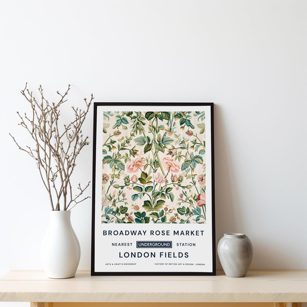 William Morris Broadway Rose Market Poster Vintage Floral Wall Art Classic Botanical Print Elegant Nature Decor Timeless Artwork for Home