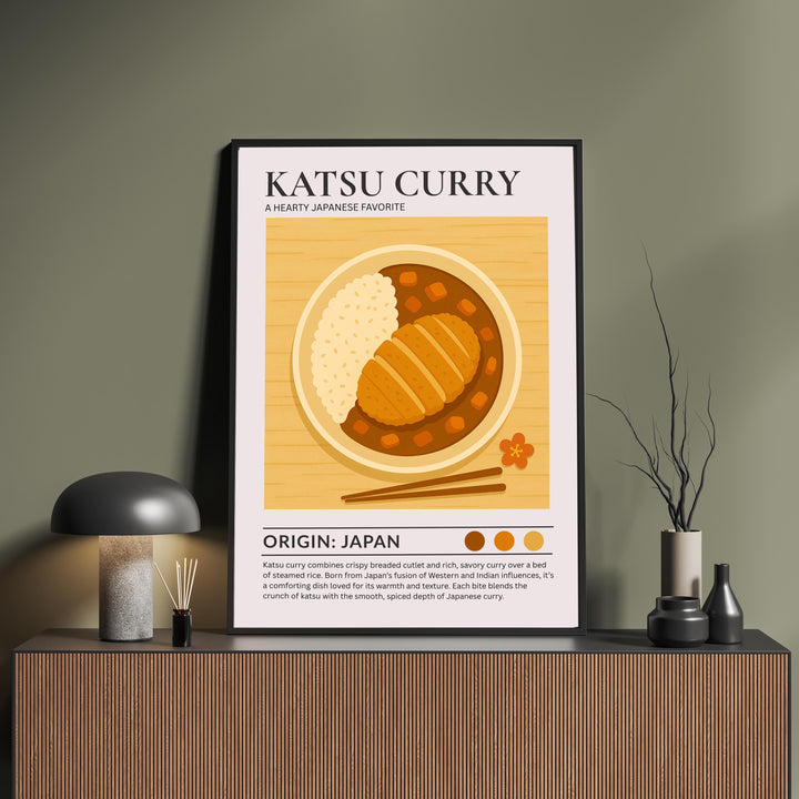 Katsu Curry Kitchen Print Japanese Food Poster Vintage Culinary Art Kitchen Wall Art Asian Cuisine Decor Dining Room Chef Artwork