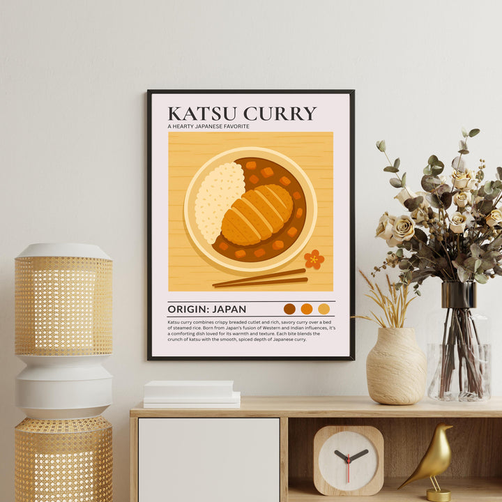 Katsu Curry Kitchen Print Japanese Food Poster Vintage Culinary Art Kitchen Wall Art Asian Cuisine Decor Dining Room Chef Artwork