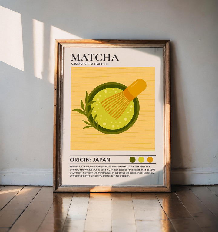 Matcha Kitchen Print Japanese Tea Poster Vintage Food Art Kitchen Wall Art Asian Drink Decor Dining Room Culinary Artwork