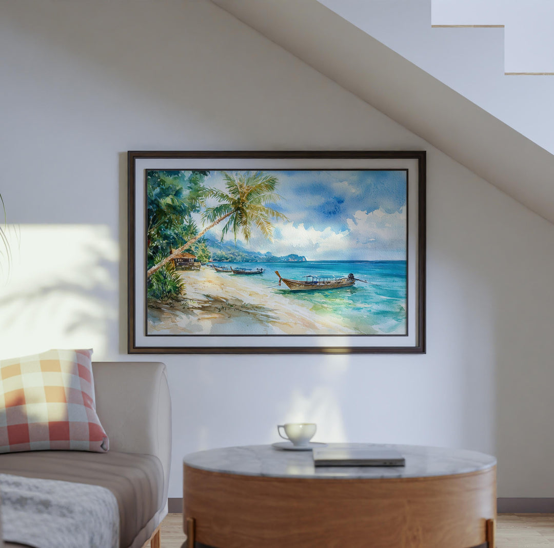 Koh Lanta Thailand Watercolor Poster Koh Lanta Travel Print Tropical Island Painting Beach Wall Art Asia Souvenir