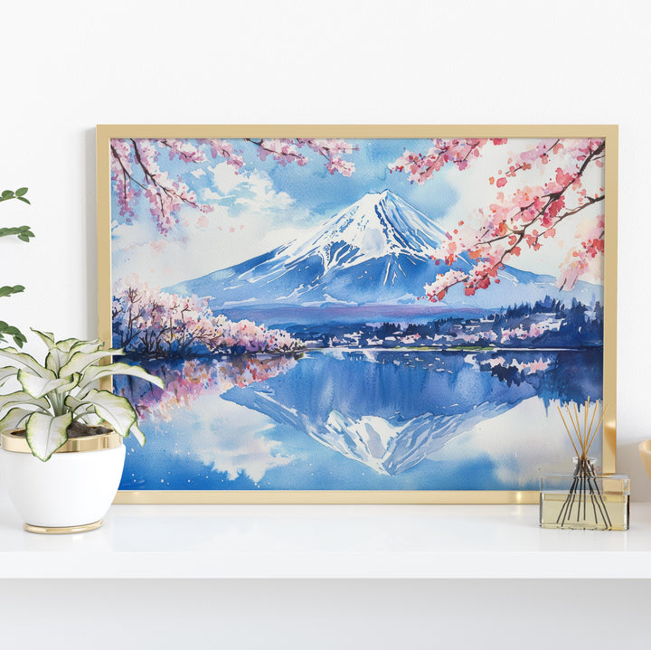 Japan Watercolor Poster Japan Travel Print Asian Landscape Painting Cultural Artwork Wall Art Asia Souvenir