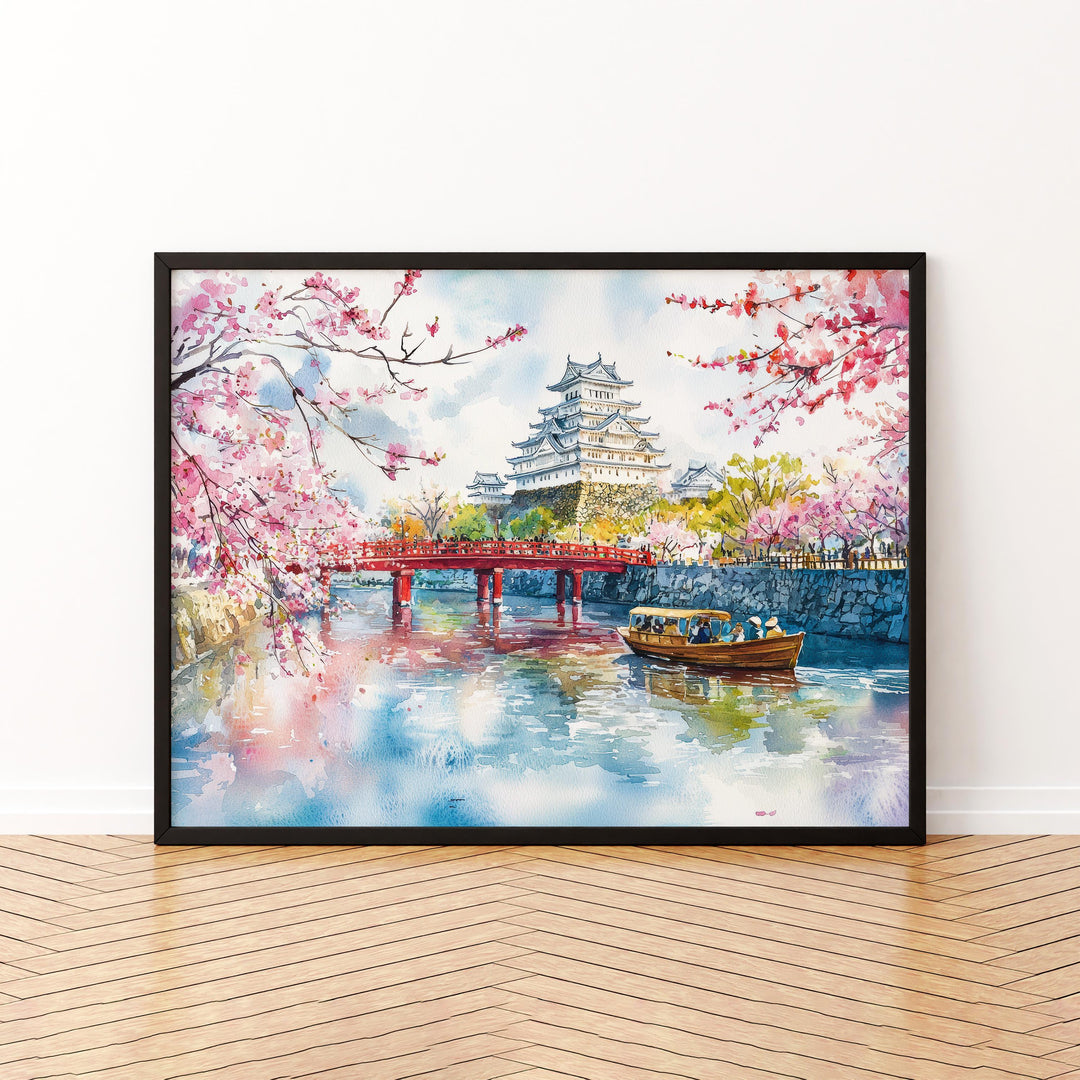 Osaka Japan Watercolor Poster Osaka Travel Print City Skyline Painting Dotonbori Wall Art Asia Souvenir