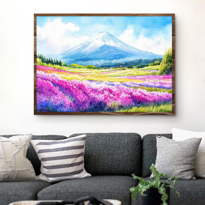 Hokkaido Japan Watercolor Poster Hokkaido Travel Print Mountain Landscape Painting Nature Wall Art Asia Souvenir