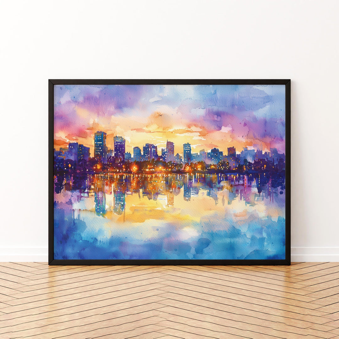 Hanoi Vietnam Watercolor Poster Hanoi Travel Print Old Quarter Painting City Street Wall Art Asia Souvenir