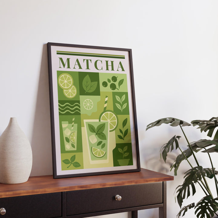 Matcha Kitchen Print Japanese Tea Poster Vintage Drink Art Kitchen Wall Art Asian Beverage Decor Dining Room Culinary Artwork