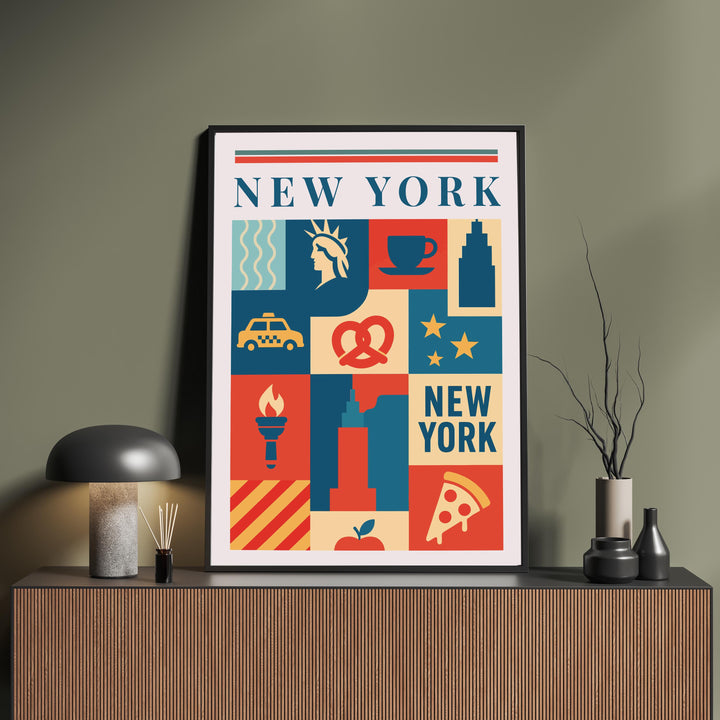 New York Kitchen Print City Food Poster Vintage Culinary Art Kitchen Wall Art Urban Decor Dining Room Chef Artwork