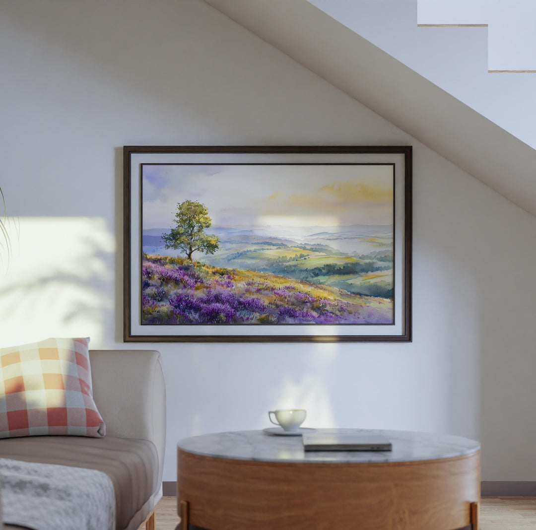 Quantock Hills England Watercolor Poster Quantock Hills Travel Print Countryside Landscape Painting Wall Art UK Souvenir