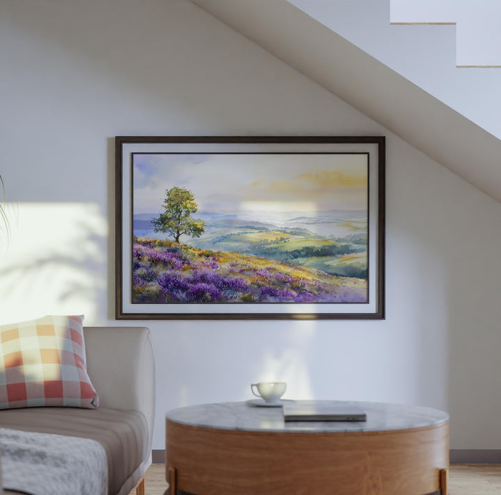 Quantock Hills England Watercolor Poster Quantock Hills Travel Print Countryside Landscape Painting Wall Art UK Souvenir