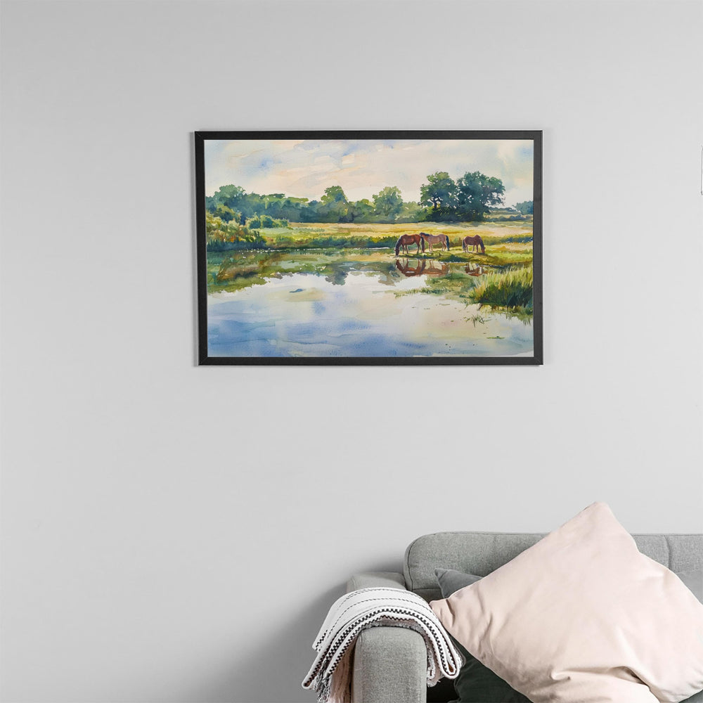 Kent Downs England Watercolor Poster Kent Downs Travel Print Countryside Landscape Painting Wall Art UK Souvenir