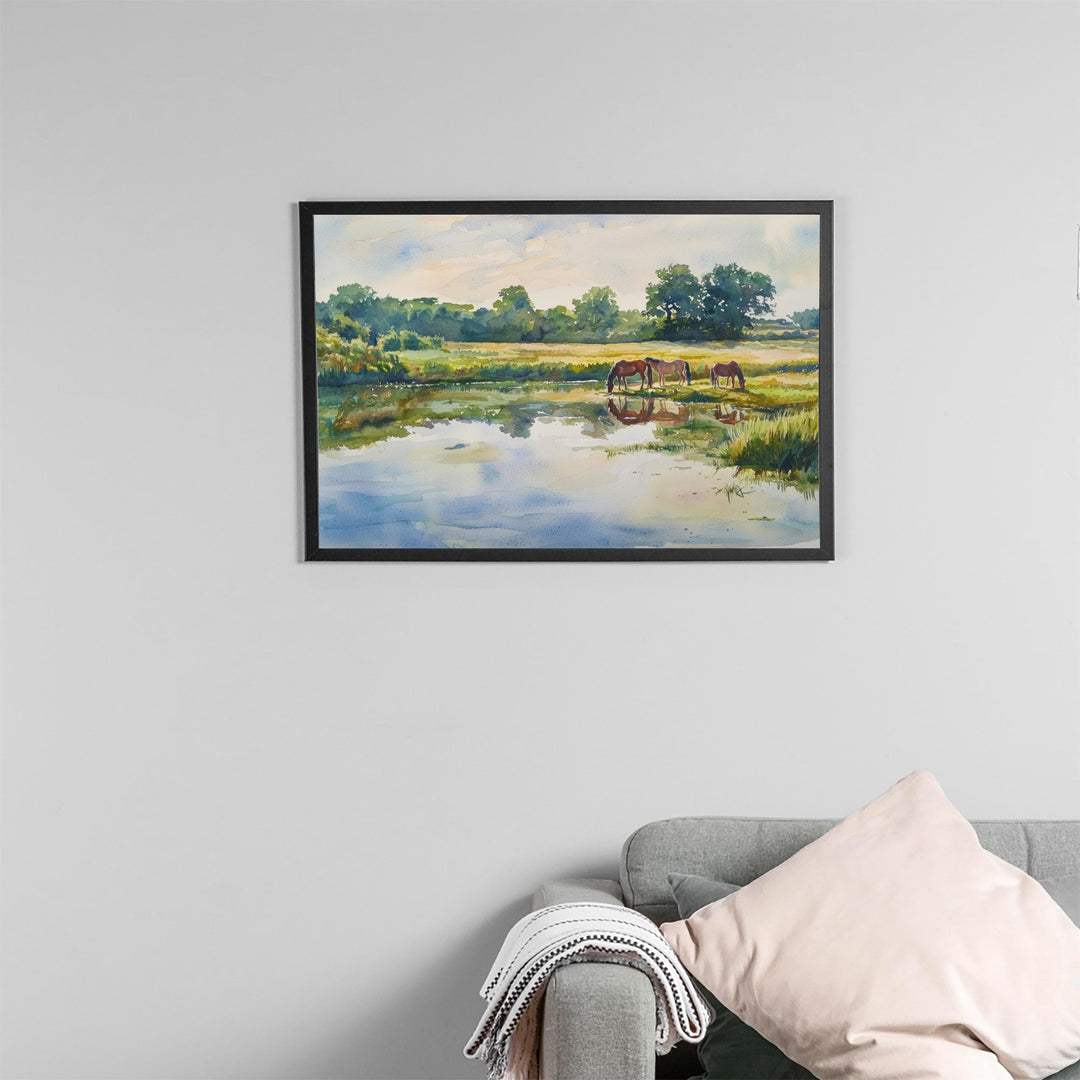 Kent Downs England Watercolor Poster Kent Downs Travel Print Countryside Landscape Painting Wall Art UK Souvenir
