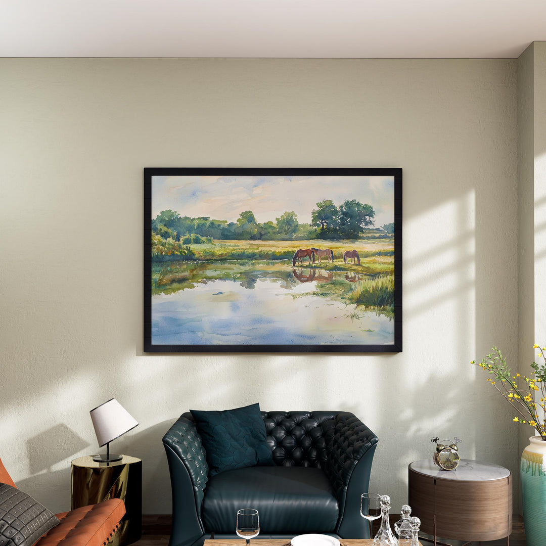 Kent Downs England Watercolor Poster Kent Downs Travel Print Countryside Landscape Painting Wall Art UK Souvenir