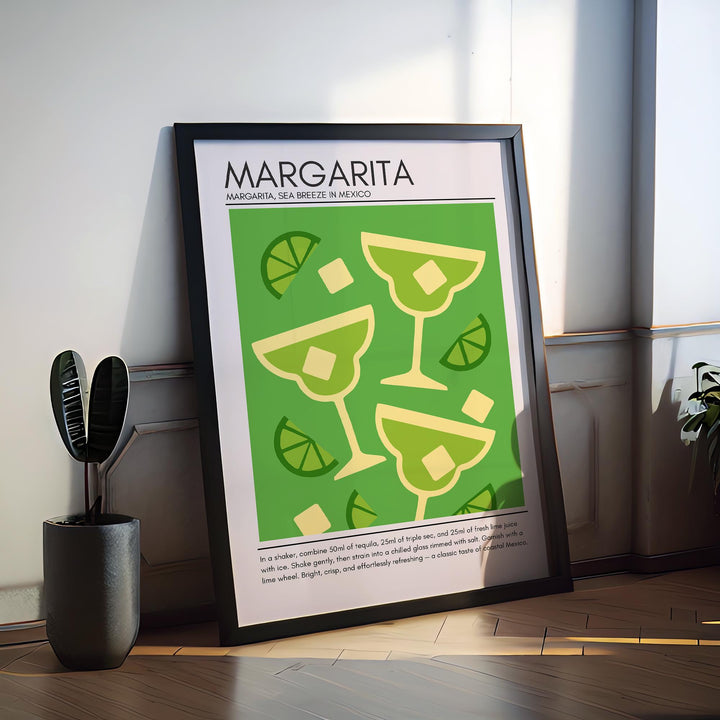 Margarita Art Deco Cocktail Print Elegant Drink Poster Bar Wall Art Cocktail Lover Gift Tequila Decor Classic Beverage Artwork