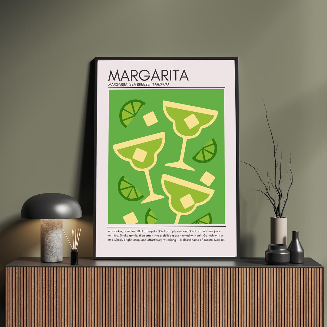 Margarita Art Deco Cocktail Print Elegant Drink Poster Bar Wall Art Cocktail Lover Gift Tequila Decor Classic Beverage Artwork