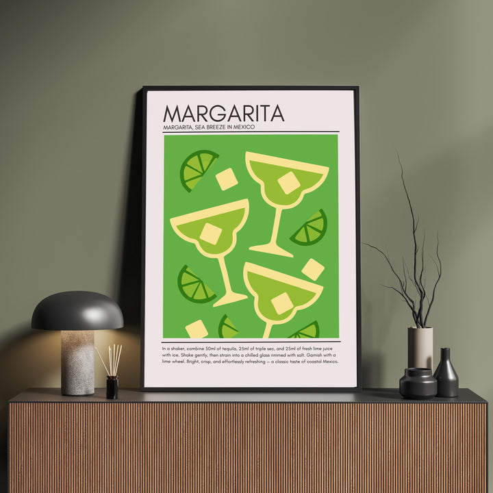 Margarita Art Deco Cocktail Print Elegant Drink Poster Bar Wall Art Cocktail Lover Gift Tequila Decor Classic Beverage Artwork