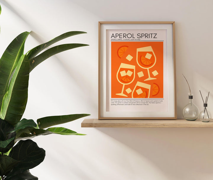 Aperol Spritz Art Deco Cocktail Print Elegant Drink Poster Bar Wall Art Cocktail Lover Gift Summer Decor Classic Beverage Artwork