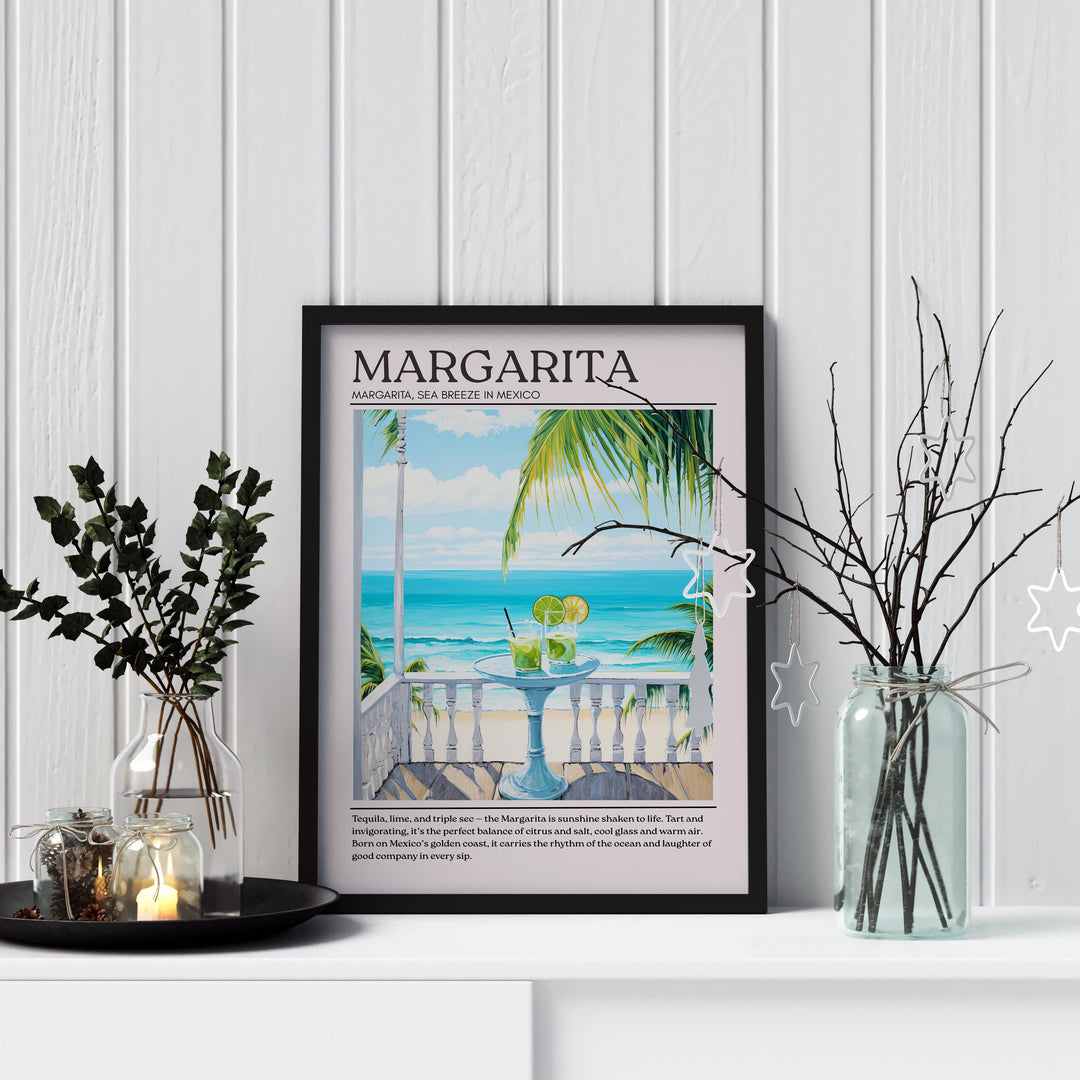Margarita Art Deco Cocktail Print Elegant Drink Poster Bar Wall Art Cocktail Lover Gift Tequila Decor Classic Beverage Artwork