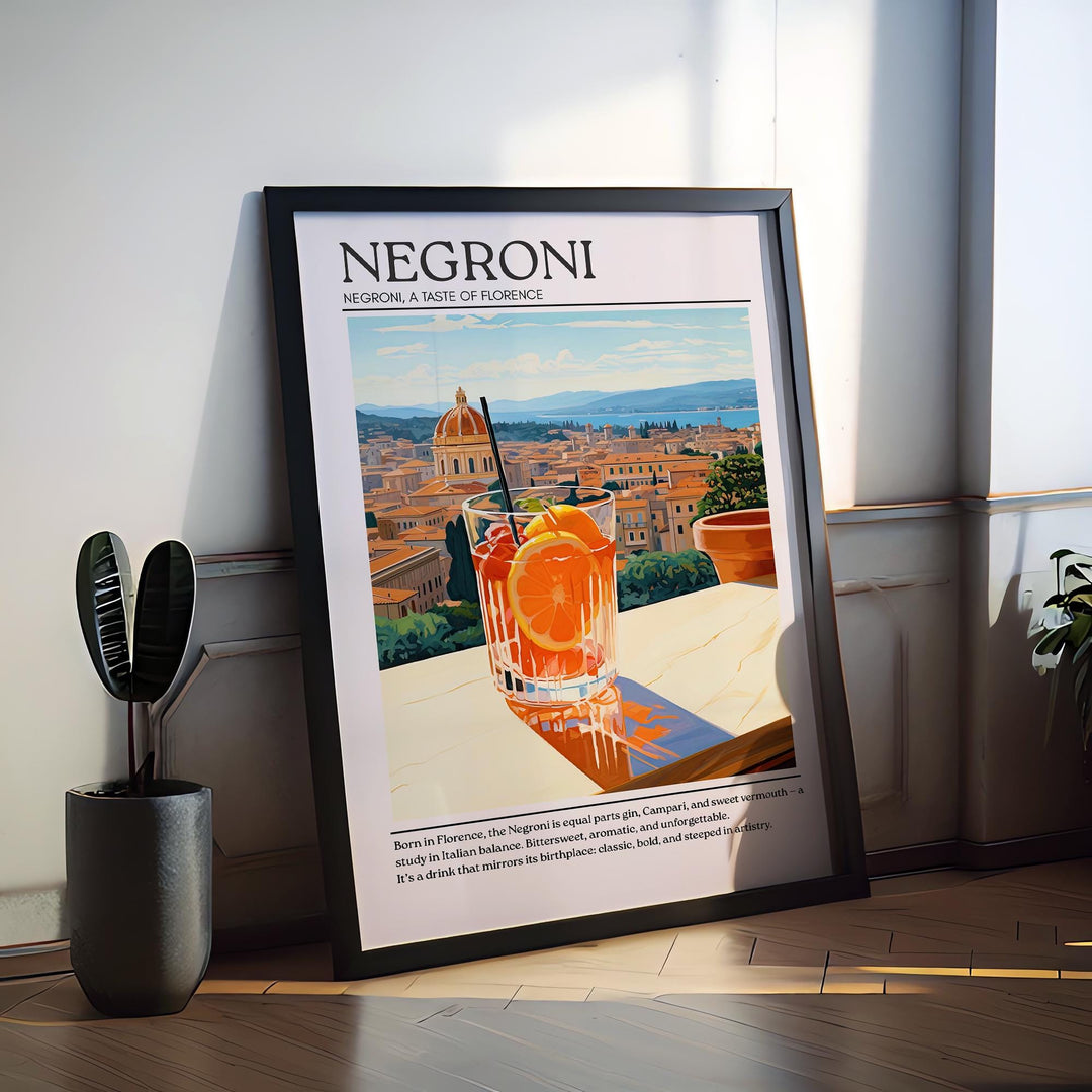 Negroni Art Deco Cocktail Print Elegant Drink Poster Bar Wall Art Cocktail Lover Gift Classic Decor Mixology Beverage Artwork