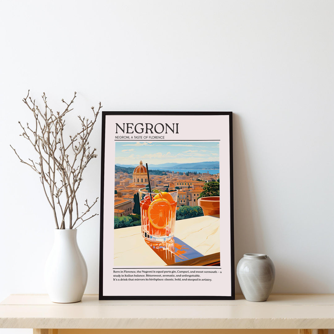 Negroni Art Deco Cocktail Print Elegant Drink Poster Bar Wall Art Cocktail Lover Gift Classic Decor Mixology Beverage Artwork