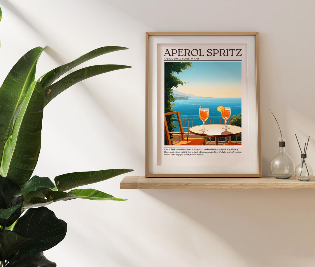 Aperol Spritz Art Deco Cocktail Print Elegant Drink Poster Bar Wall Art Cocktail Lover Gift Summer Decor Classic Beverage Artwork