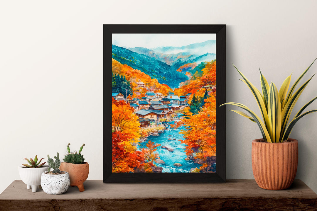 Hokkaido Japan Watercolor Poster Hokkaido Travel Print Japanese Landscape Painting Winter Wall Art Nature Decor Asia Souvenir