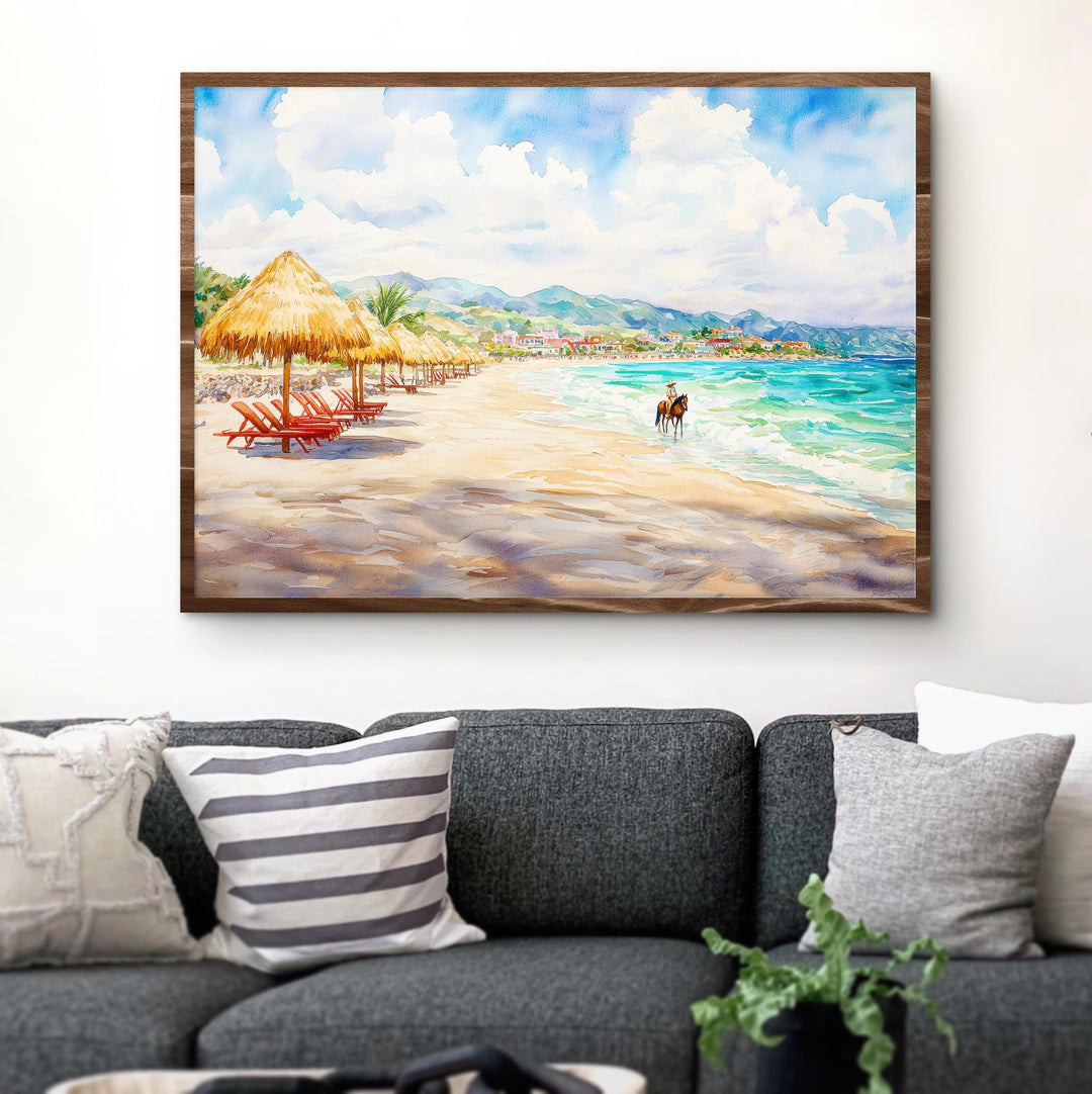 Mexico Watercolor Poster Mexico Travel Print Country Landscape Painting Cultural Wall Art Latin America Souvenir