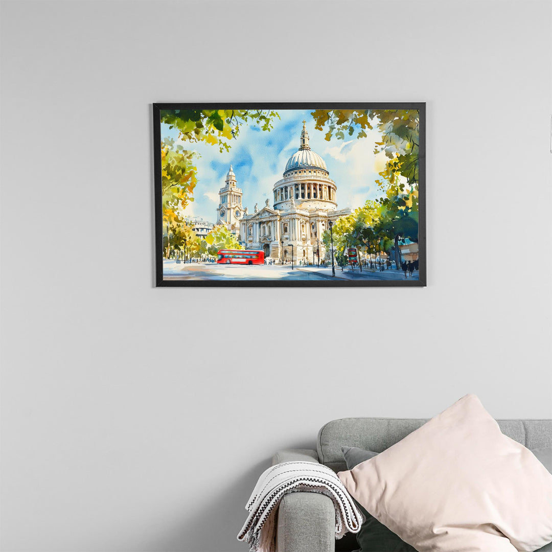 St Paul’s Cathedral London Watercolor Poster London Travel Print Historic Landmark Painting City Wall Art UK Decor Souvenir
