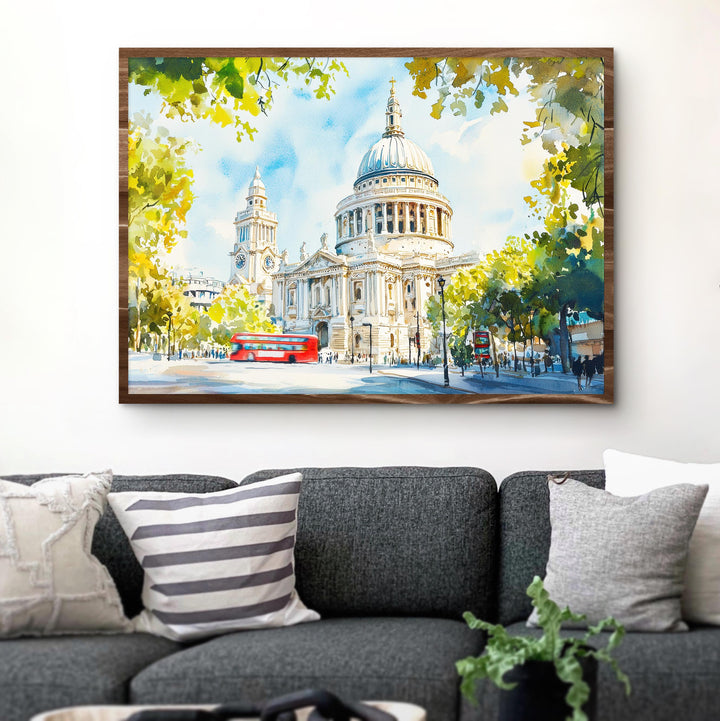 St Paul’s Cathedral London Watercolor Poster London Travel Print Historic Landmark Painting City Wall Art UK Decor Souvenir