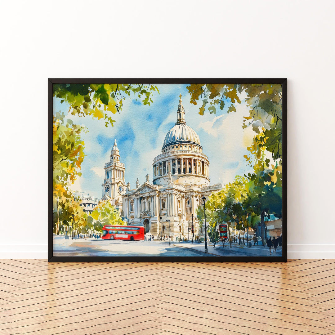 St Paul’s Cathedral London Watercolor Poster London Travel Print Historic Landmark Painting City Wall Art UK Decor Souvenir