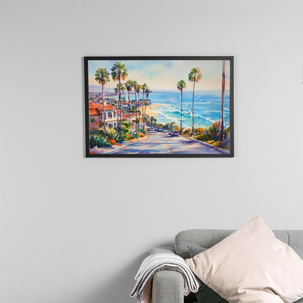 Newport Beach California Watercolor Poster Newport Travel Print Coastal City Painting Ocean Wall Art USA Decor Souvenir