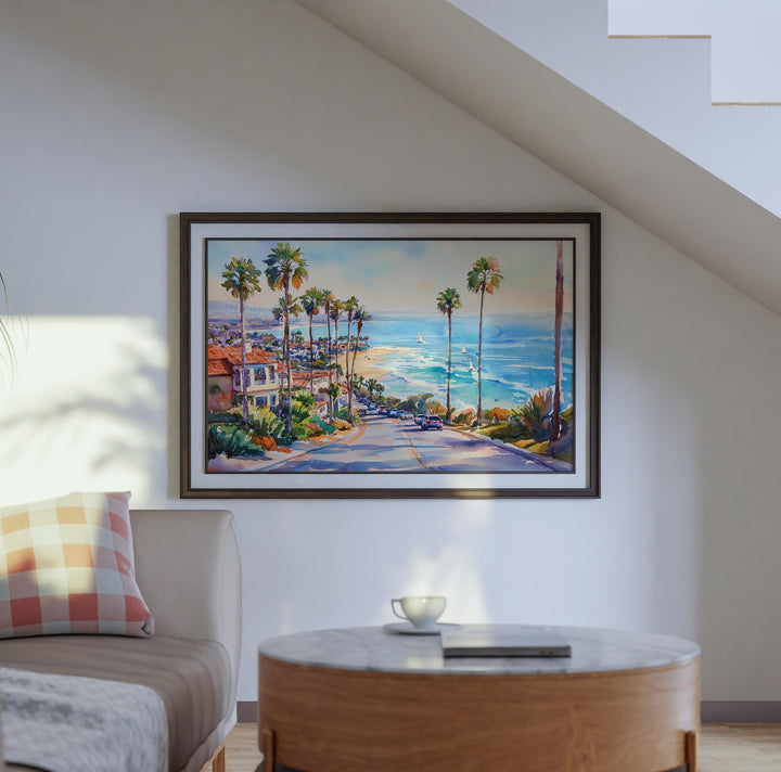 Newport Beach California Watercolor Poster Newport Travel Print Coastal City Painting Ocean Wall Art USA Decor Souvenir