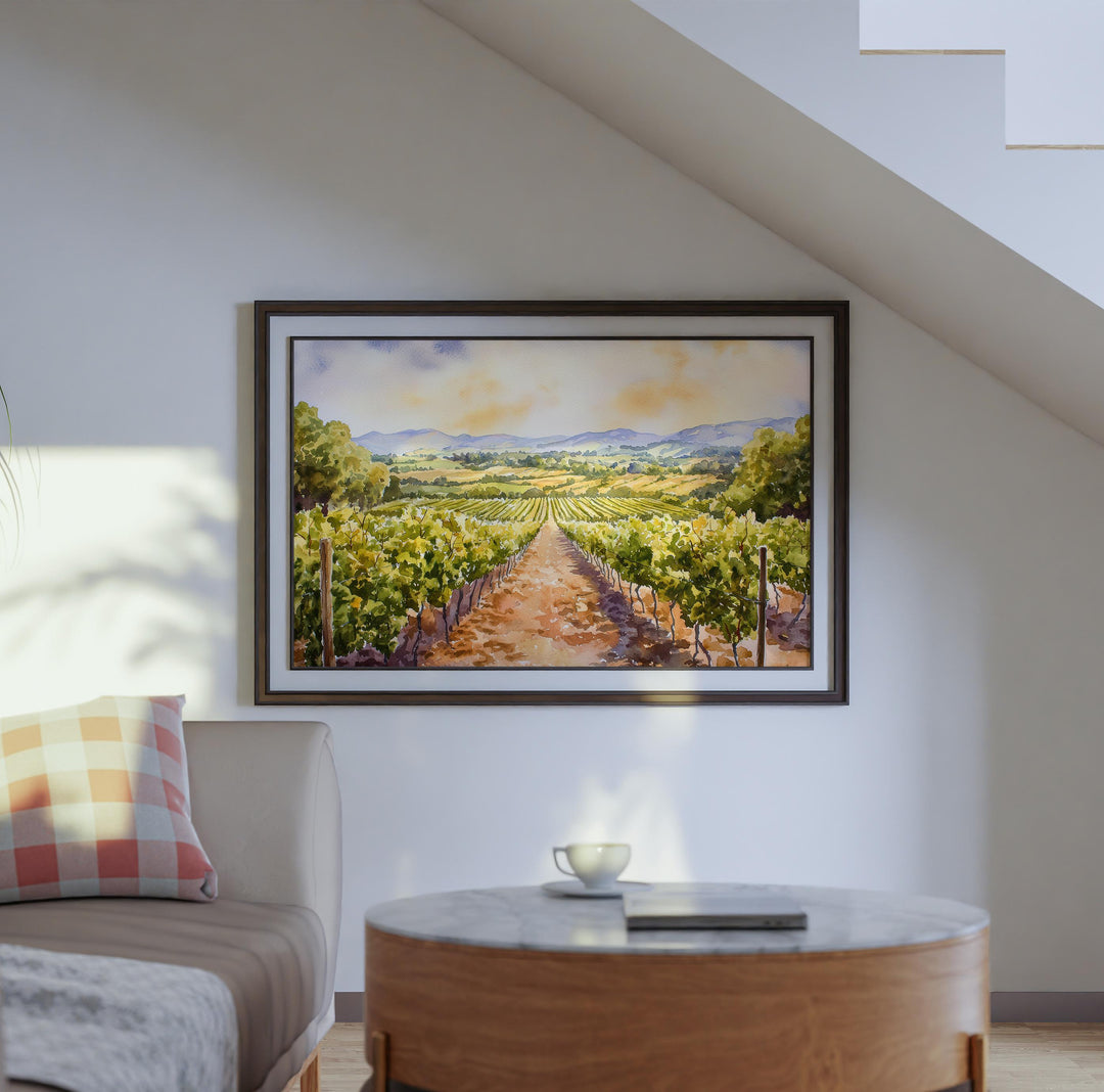 Napa Valley California Watercolor Poster Napa Travel Print Vineyard Painting Wine Country Wall Art USA Decor Souvenir