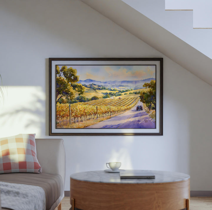 Napa Valley California Watercolor Poster Napa Travel Print Vineyard Painting Wine Country Wall Art USA Decor Souvenir