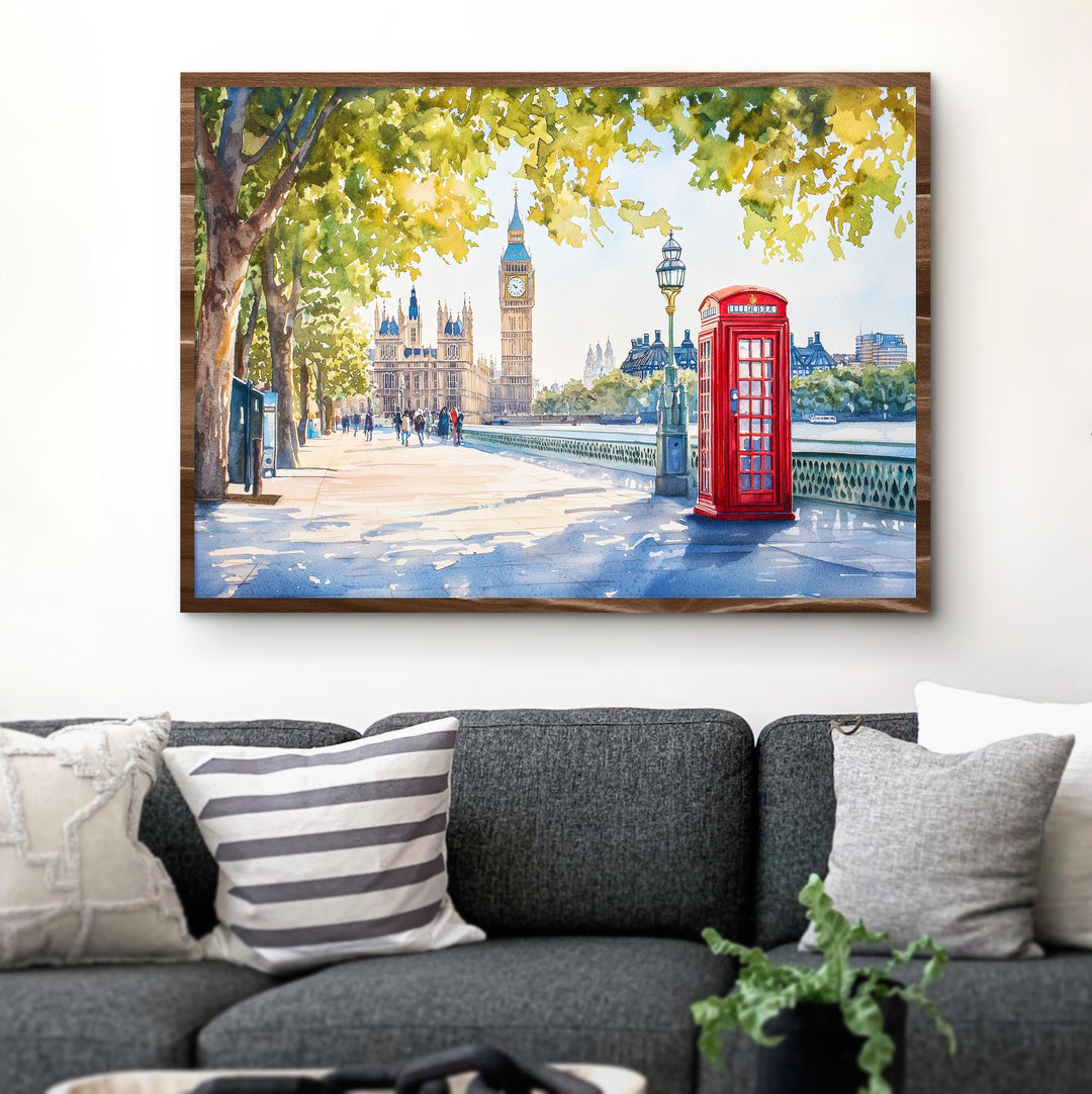 London England Watercolor Poster London Travel Print City Skyline Painting Landmark Wall Art UK Decor Souvenir