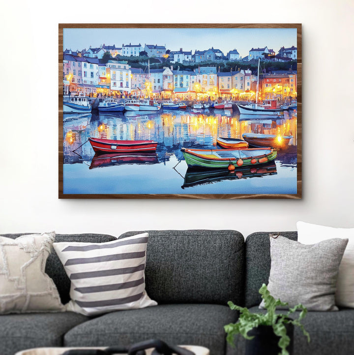 Brixham Devon Watercolor Poster Brixham Travel Print Harbour Town Painting Coastal Wall Art South West England Souvenir